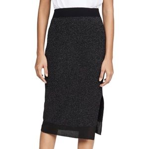 Rag and Bone Rower Metallic Knit Black Skirt M